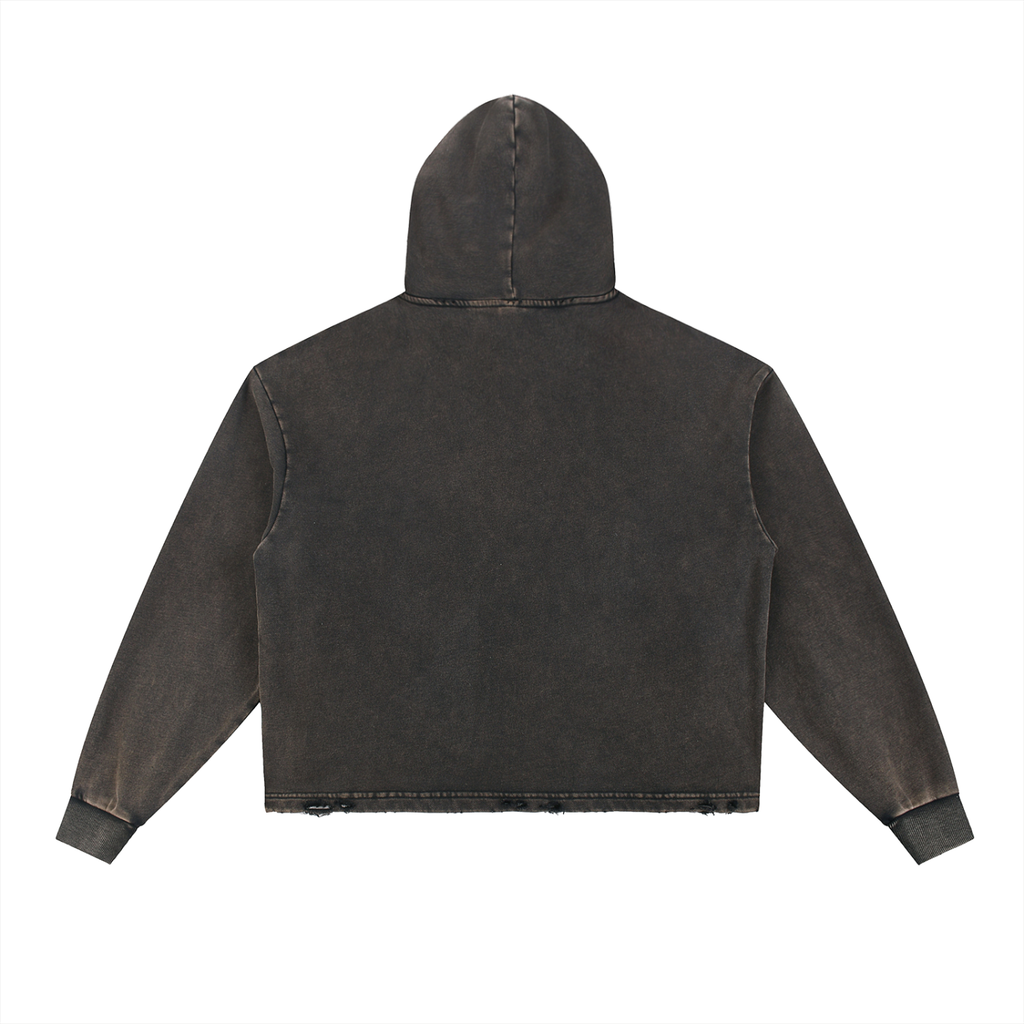 Faith Vintage Washed Frayed-Hem Hoodie